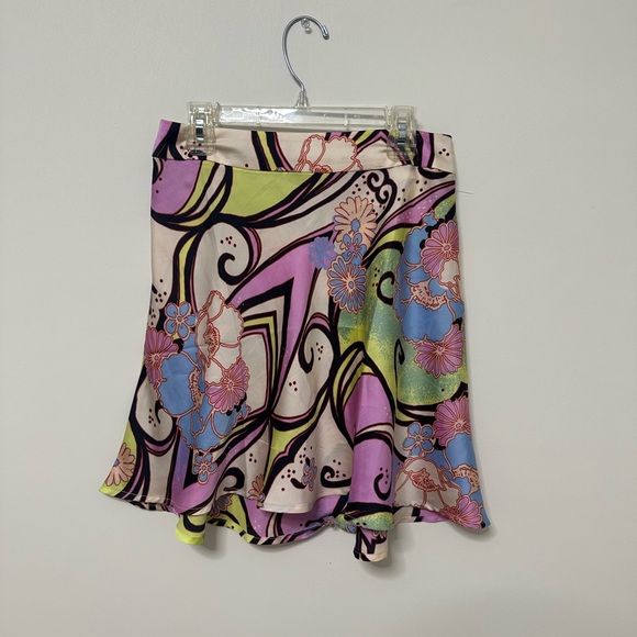 NWOT Free People Phoebe Purple Green Retro Skirt. Size 4. - Picture 3 of 3